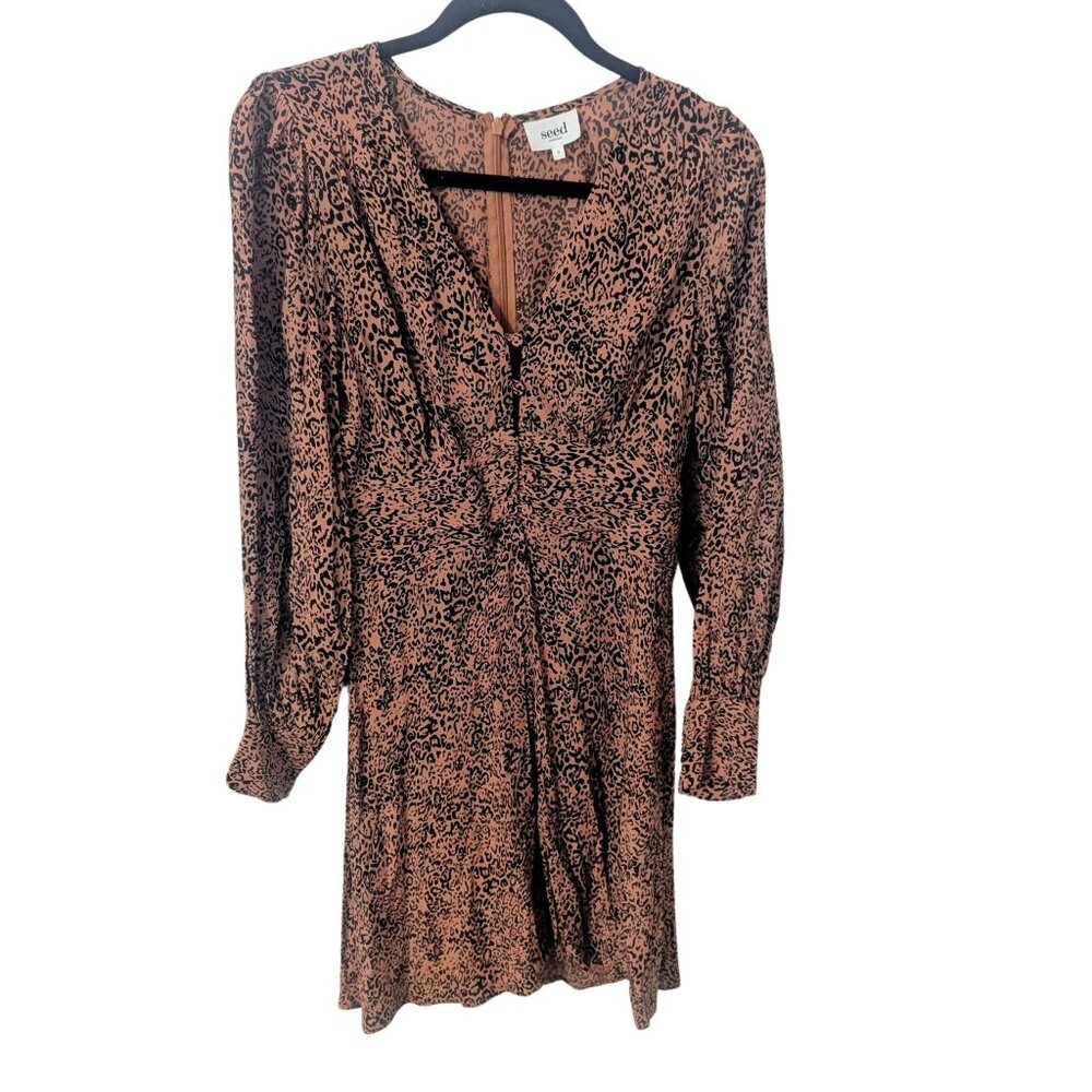 Seed Heritage Animal Print Long Sleeve Fit & Flare